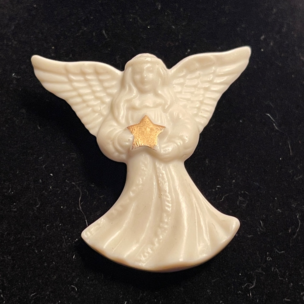Vintage Lenox Angel porcelain pin brooch